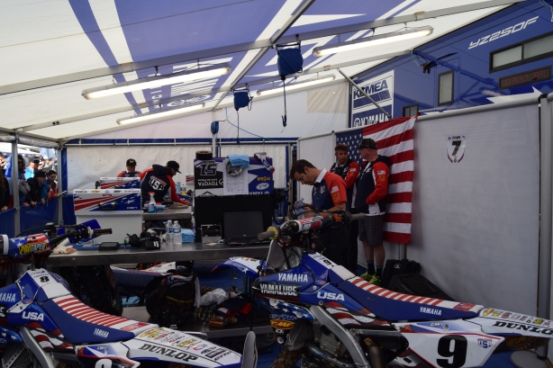 Team USA pitted out of the Keema Yamaha factory rig.
